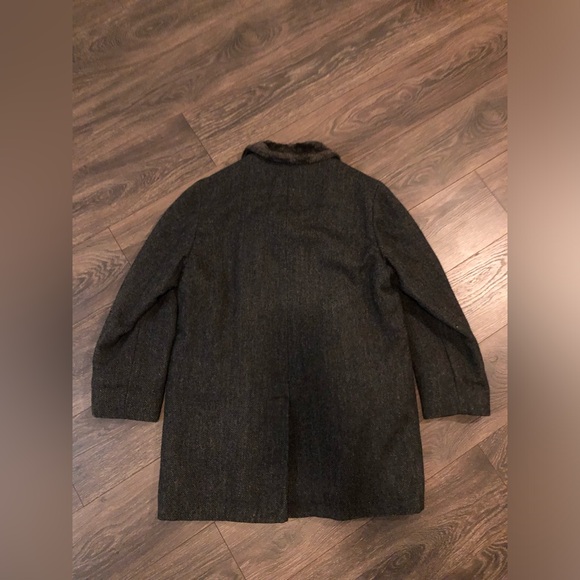 Vintage Zero King Pure Virgin Wool Tweed Coat Faux Fur Lining Women’s Large - Picture 10 of 10
